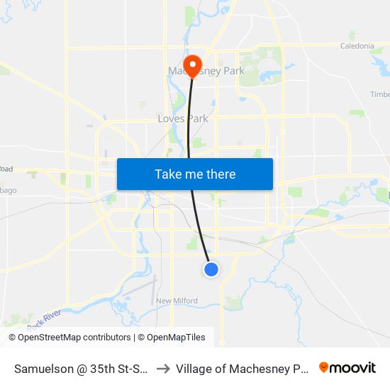 Samuelson @ 35th St-Swc to Village of Machesney Park map