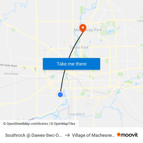 Southrock @ Dawes-Swc-Outbound to Village of Machesney Park map