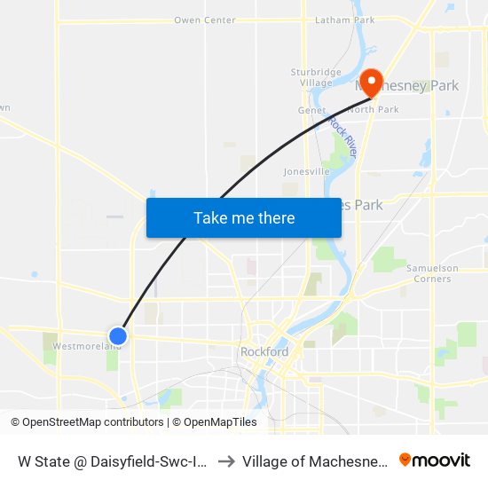 W State @ Daisyfield-Swc-Inbound to Village of Machesney Park map