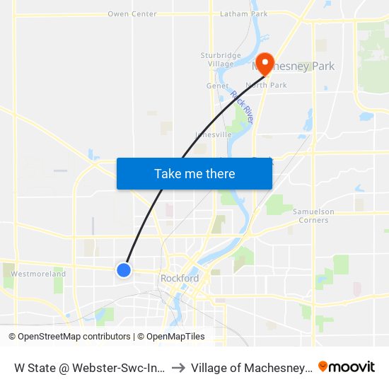 W State @ Webster-Swc-Inbound to Village of Machesney Park map