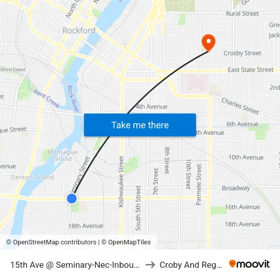 15th Ave @ Seminary-Nec-Inbound to Croby And Regan map