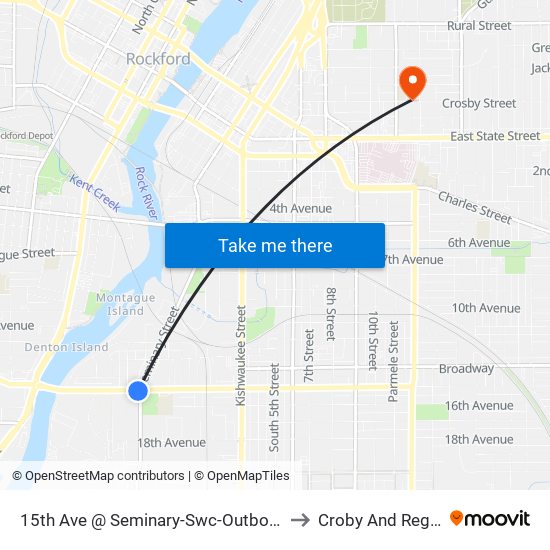 15th Ave @ Seminary-Swc-Outbound to Croby And Regan map