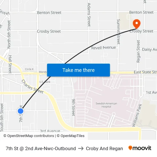 7th St @ 2nd Ave-Nwc-Outbound to Croby And Regan map