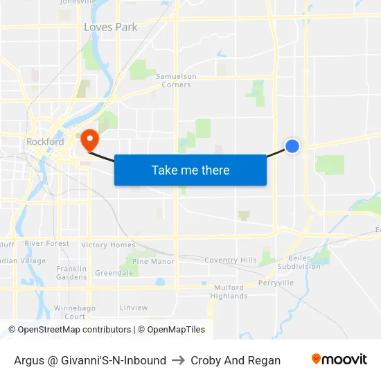 Argus @ Givanni'S-N-Inbound to Croby And Regan map