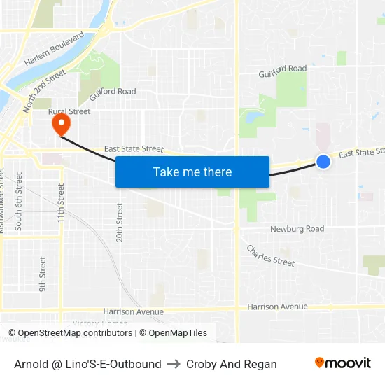 Arnold @ Lino'S-E-Outbound to Croby And Regan map