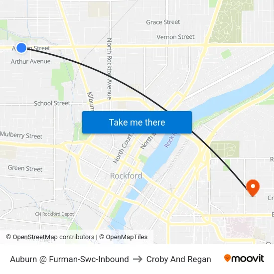 Auburn @ Furman-Swc-Inbound to Croby And Regan map