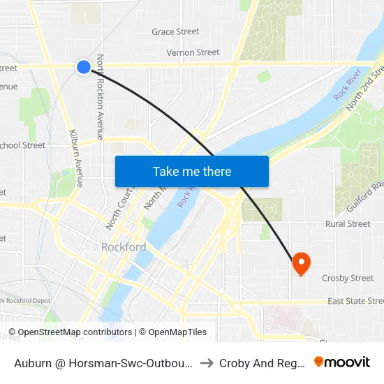 Auburn @ Horsman-Swc-Outbound to Croby And Regan map