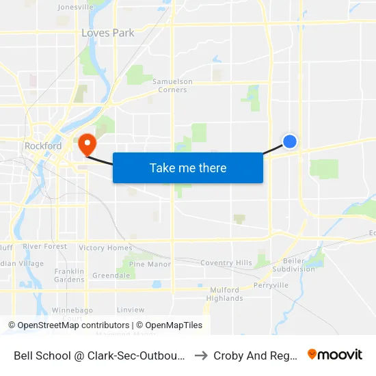 Bell School @ Clark-Sec-Outbound to Croby And Regan map