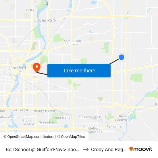 Bell School @ Guilford-Nwc-Inbound to Croby And Regan map