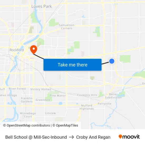 Bell School @ Mill-Sec-Inbound to Croby And Regan map