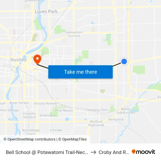 Bell School @ Potawatomi Trail-Nec-Outbound to Croby And Regan map