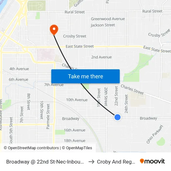 Broadway @ 22nd St-Nec-Inbound to Croby And Regan map