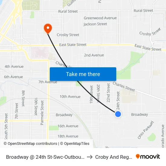 Broadway @ 24th St-Swc-Outbound to Croby And Regan map