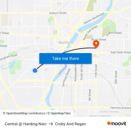 Central @ Harding-Nwc to Croby And Regan map