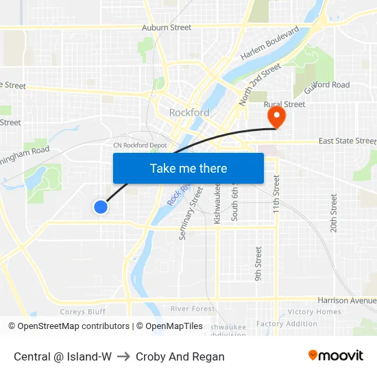 Central @ Island-W to Croby And Regan map