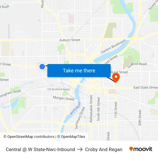 Central @ W State-Nwc-Inbound to Croby And Regan map