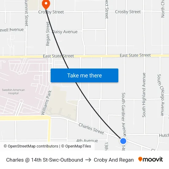 Charles @ 14th St-Swc-Outbound to Croby And Regan map