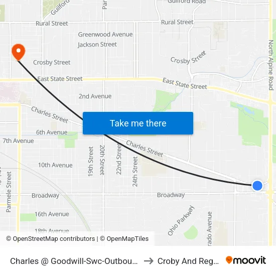 Charles @ Goodwill-Swc-Outbound to Croby And Regan map