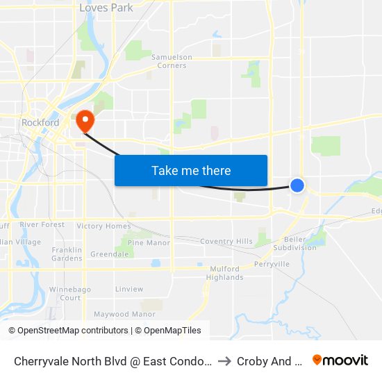 Cherryvale North Blvd @ East Condos-N-Inbound to Croby And Regan map