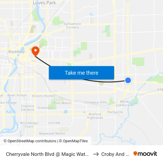 Cherryvale North Blvd @ Magic Waters-E-Inbound to Croby And Regan map