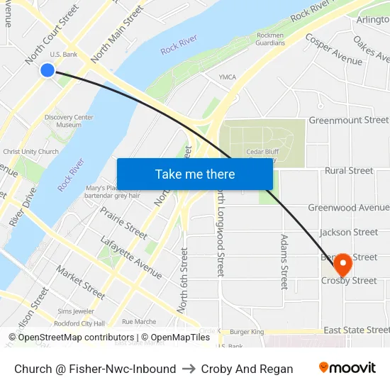 Church @ Fisher-Nwc-Inbound to Croby And Regan map