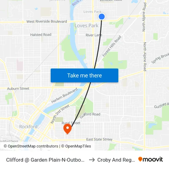 Clifford @ Garden Plain-N-Outbound to Croby And Regan map