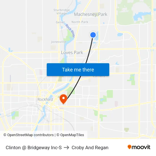 Clinton @ Bridgeway Inc-S to Croby And Regan map