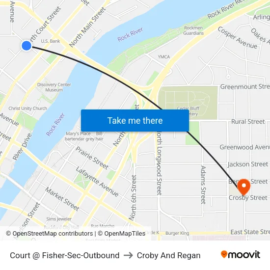 Court @ Fisher-Sec-Outbound to Croby And Regan map