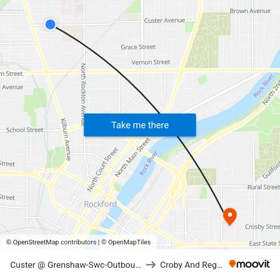 Custer @ Grenshaw-Swc-Outbound to Croby And Regan map