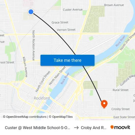 Custer @ West Middle School-S-Outbound to Croby And Regan map