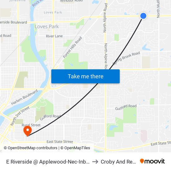 E Riverside @ Applewood-Nec-Inbound to Croby And Regan map