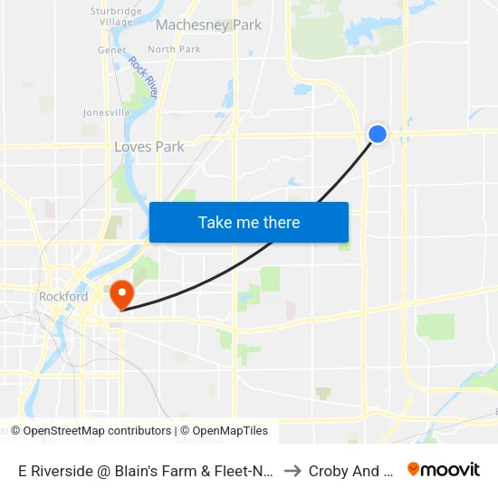 E Riverside @ Blain's Farm & Fleet-Nec-Outbound to Croby And Regan map