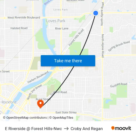 E Riverside @ Forest Hills-Nwc to Croby And Regan map