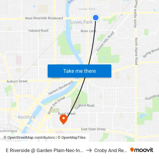 E Riverside @ Garden Plain-Nec-Inbound to Croby And Regan map