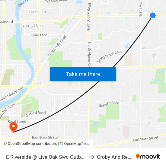 E Riverside @ Live Oak-Swc-Outbound to Croby And Regan map