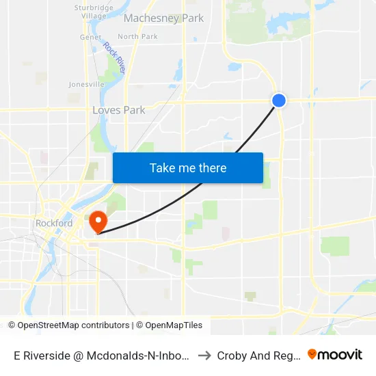 E Riverside @ Mcdonalds-N-Inbound to Croby And Regan map