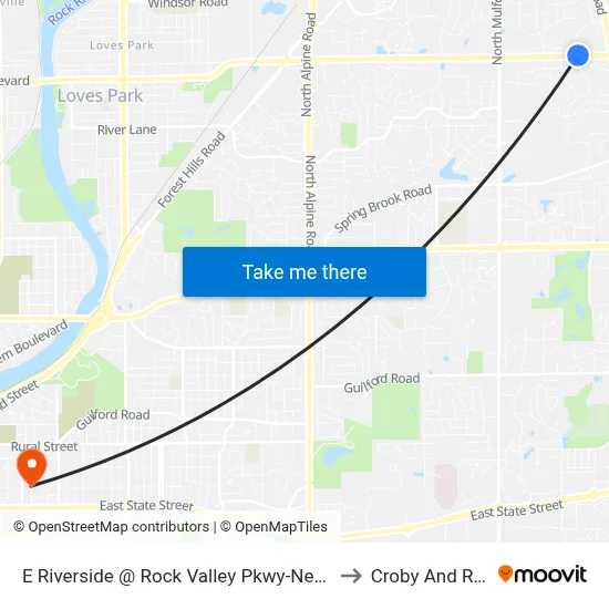 E Riverside @ Rock Valley Pkwy-Nec-Inbound to Croby And Regan map