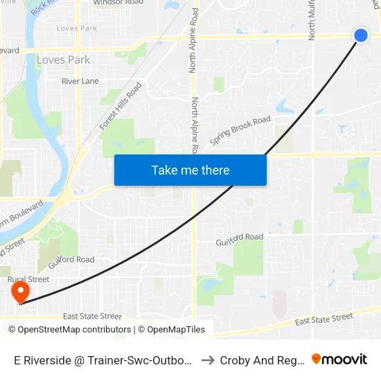 E Riverside @ Trainer-Swc-Outbound to Croby And Regan map