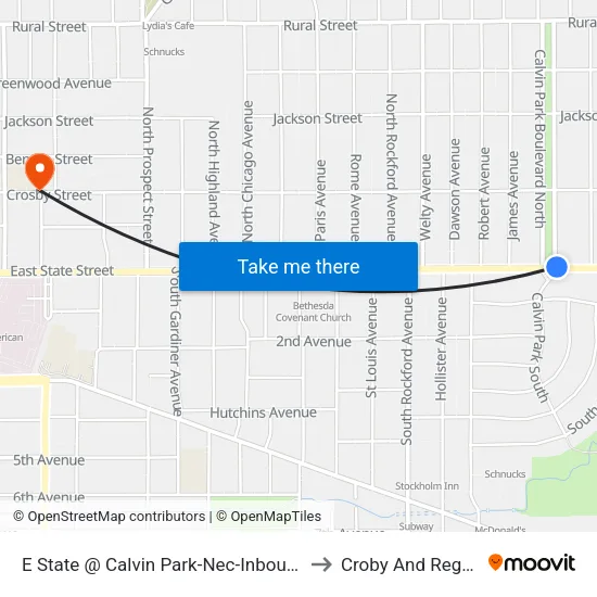 E State @ Calvin Park-Nec-Inbound to Croby And Regan map