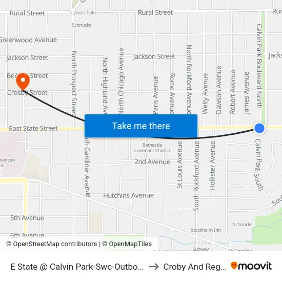 E State @ Calvin Park-Swc-Outbound to Croby And Regan map