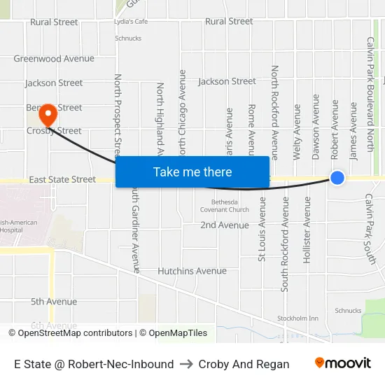 E State @ Robert-Nec-Inbound to Croby And Regan map