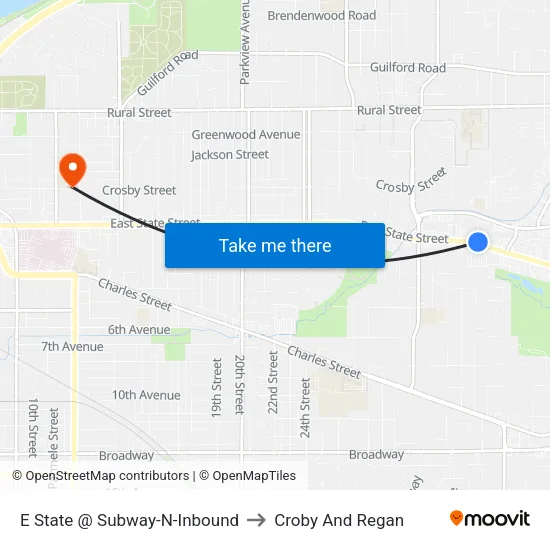 E State @ Subway-N-Inbound to Croby And Regan map