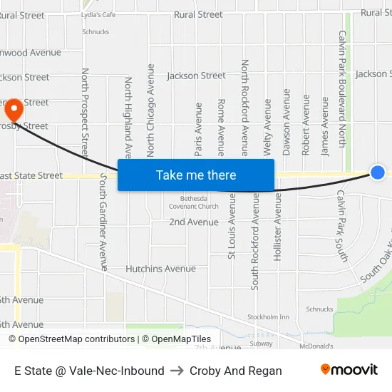 E State @ Vale-Nec-Inbound to Croby And Regan map