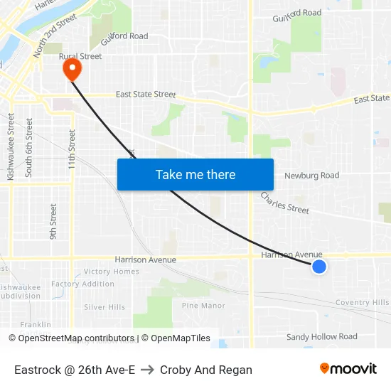Eastrock @ 26th Ave-E to Croby And Regan map