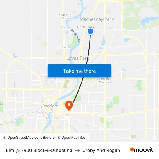 Elm @ 7900 Block-E-Outbound to Croby And Regan map