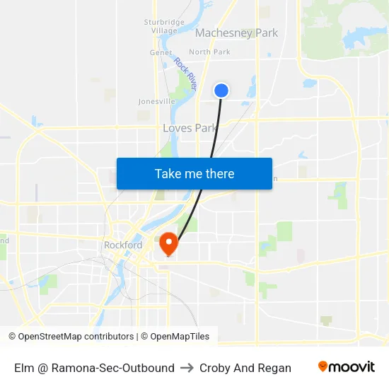 Elm @ Ramona-Sec-Outbound to Croby And Regan map