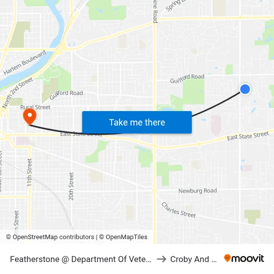 Featherstone @ Department Of Veteran Affairs-W to Croby And Regan map