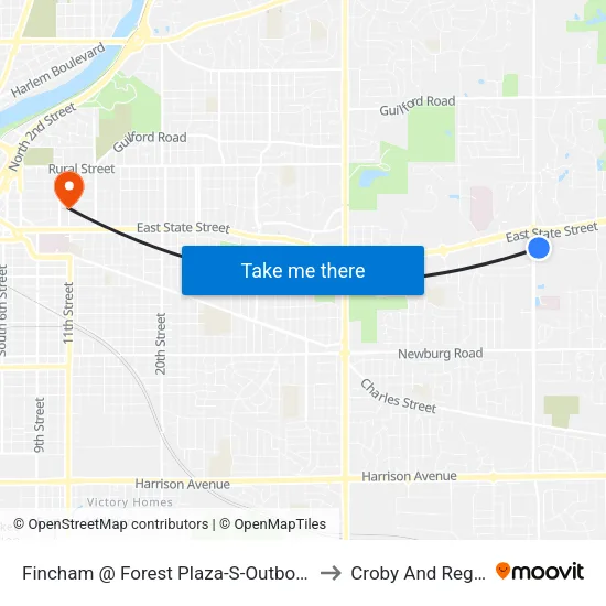 Fincham @ Forest Plaza-S-Outbound to Croby And Regan map