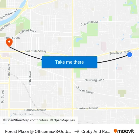 Forest Plaza @ Officemax-S-Outbound to Croby And Regan map