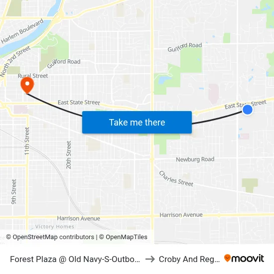 Forest Plaza @ Old Navy-S-Outbound to Croby And Regan map